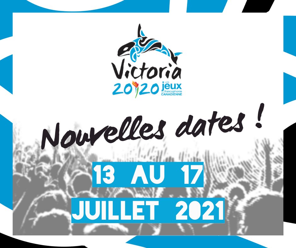 fjcf_ca's tweet photo. La @FJCF_Canada et le Comité d’organisation de la 8e édition des @JeuxFC annoncent que les Jeux de la francophonie canadienne de Victoria auront lieu du 13 au 17 juillet 2021.
Pour plus d'informations, cliquez ici 👇
https://t.co/L3uyOXuZD6
#JeuxFC2020 #JeuxFC2021 https://t.co/y2kXicmMTn