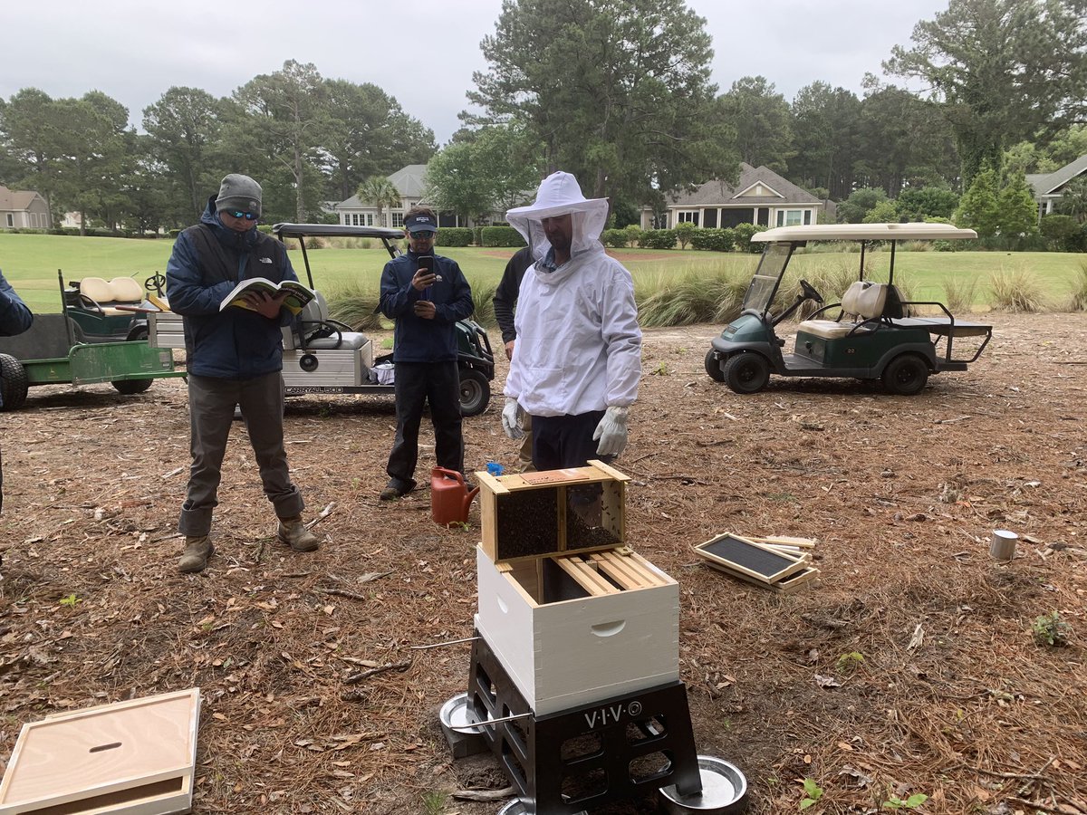 dneus_neus's tweet photo. Got the new bee box set up yesterday. @BartBradshaw6 did the tough part https://t.co/afvKnwUDMp