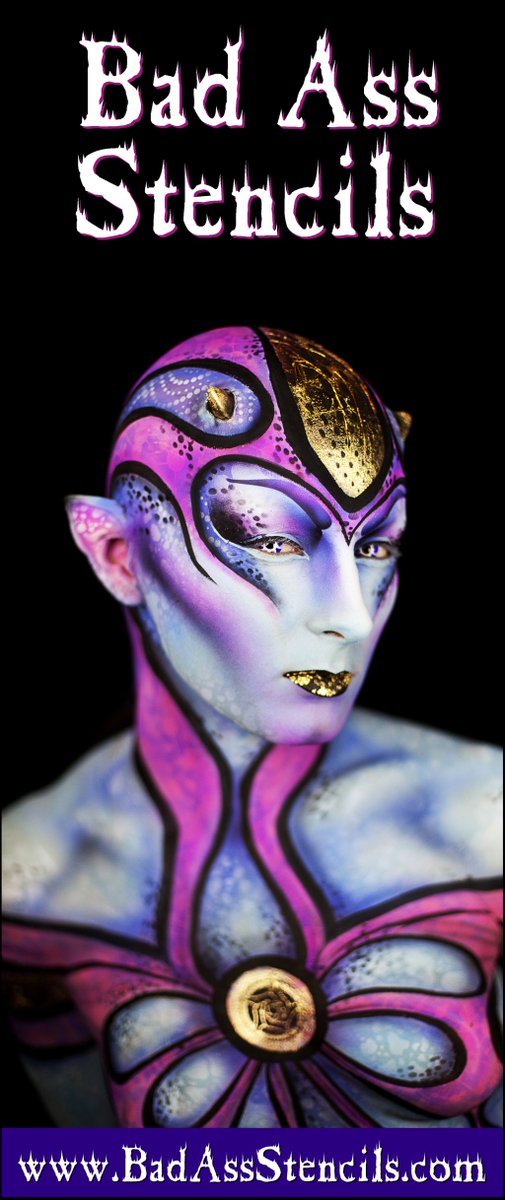 #TBT Who else is  still so in love with this pink alien?  😍 👽 Share your alien body/face paintings with us! #badassstencils  #pinkalien #throwback