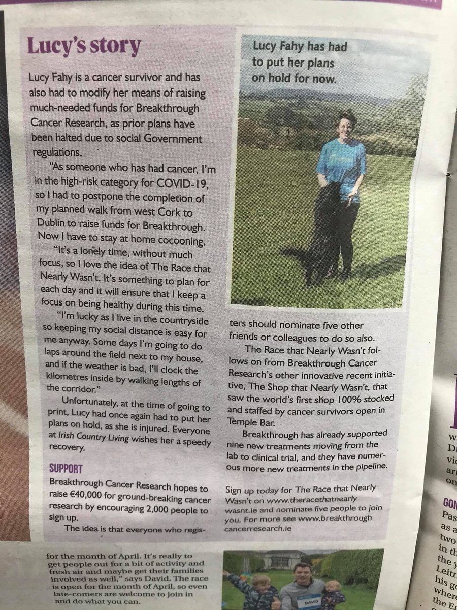 stella43854781's tweet photo. This week we are featuring in the farmers journal #BreakthroCancer #theracethatnearlywasnt #farmersjournal @BreakthroCancer @orlabdolan @EoghanOSulliva2 @FrancesDrummo12 https://t.co/5xLOXJNeSK