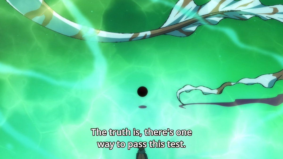 - Both the Ball and Eel are placed in an area with a dense concentration of Shinsu.There is one way to achieve the test and it is to face the eel head-on, leap into its mouth and not 'avoid' it since it is impossible to avoid the eel, as explained by Evan who is a guide.