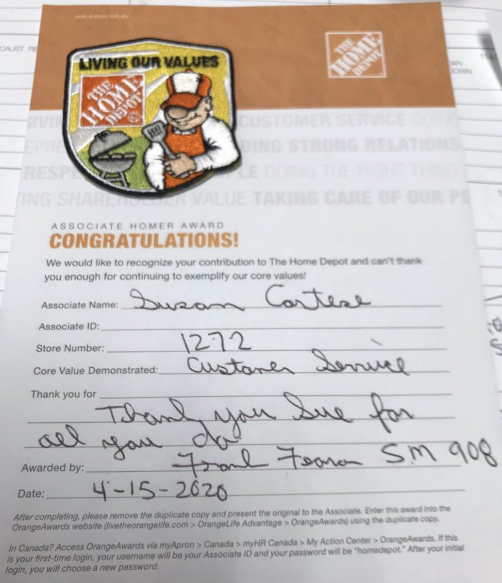SusanCortese's tweet photo. Beyond words...It all started w/me asking my Family @HomeDepot in other states to join D36 LI NY, as we #ShuffledIntoSpring🌷They did! Then the🦠hit &amp; our focus changed, but we all stayed in touch. Today, I received a Homer Badge from SM Frank in NJ and I😭. I❤️&amp;🙏🏼4 my HD Family. https://t.co/gPsZ5LYbVA