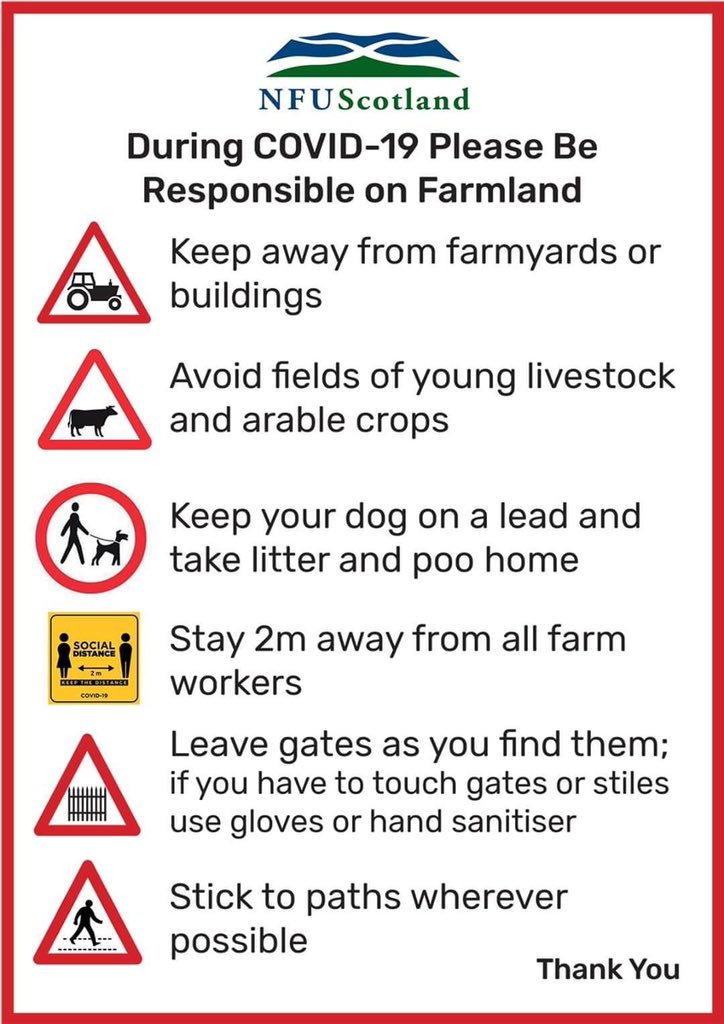 BorderUnion (@borderunion) on Twitter photo Some important safety tips from NFU Scotland for anyone fortunate enough to have access to farmland or countryside during daily exercise. #StaySafe #COVID19 #farming #keyworkerHeroes #TakeResponsibility Some important safety tips from NFU Scotland for anyone fortunate enough to have access to farmland or countryside during daily exercise. #StaySafe #COVID19 #farming #keyworkerHeroes #TakeResponsibility