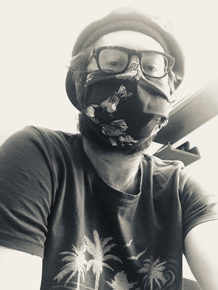 oleologist's tweet photo. Thanks for the custom masks Nick Prior &amp; Molly Preston!!!  I feel like Ninja Gaiden...
•
•
•
•
•
#groveandvine #oleologist #nicholascoleman #gv #coronavirus #quarantine #bunker #cooking #health #isolation #socialdistancing #america #staysafe #homemade #mask https://t.co/zh67k2vYUk
