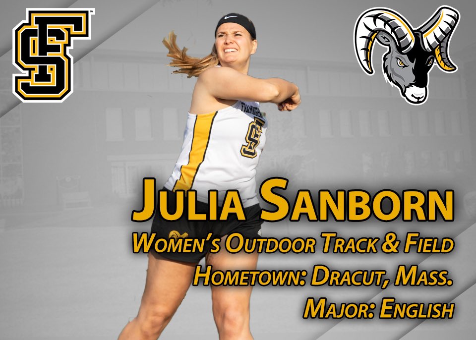FSURams's tweet photo. Our next senior spotlight is @CoachScottV Julia Sanborn who is studying English. Julia was also a member of the @FSURamsWBB who won their first @mascacsports Title last month #FRAMily #RamsSeniorSpotlight https://t.co/e0ZujTptVe
