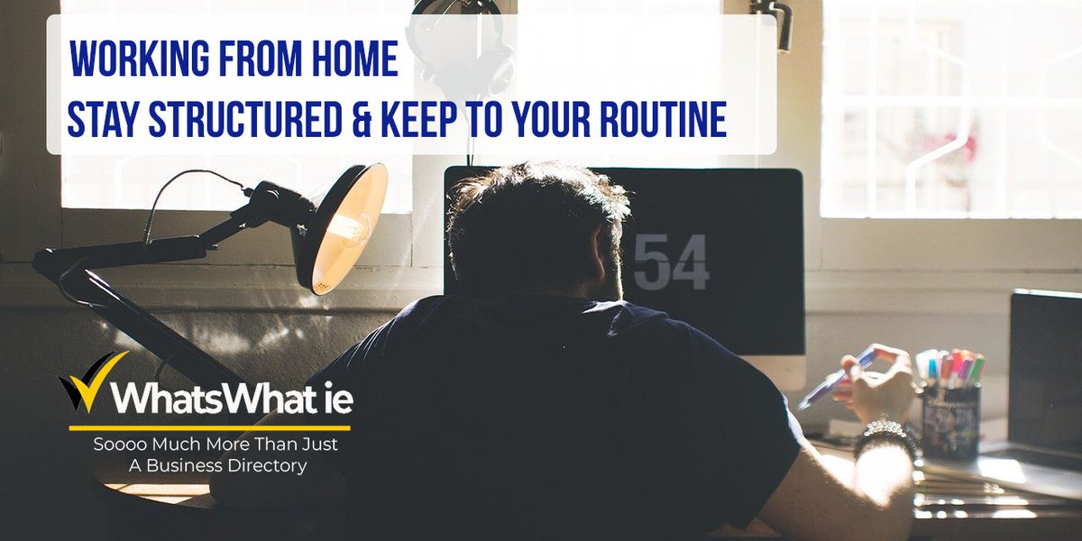 whatswhatie's tweet photo. You may be working from home at the moment, remember to keep to your work routine.

Get up at your normal Time for work
Get washed and dressed
Be at your desk when you would normal start
Take your breaks
Finish your working day at the same time as normal

#StayStructured https://t.co/Cj3nljs4IL