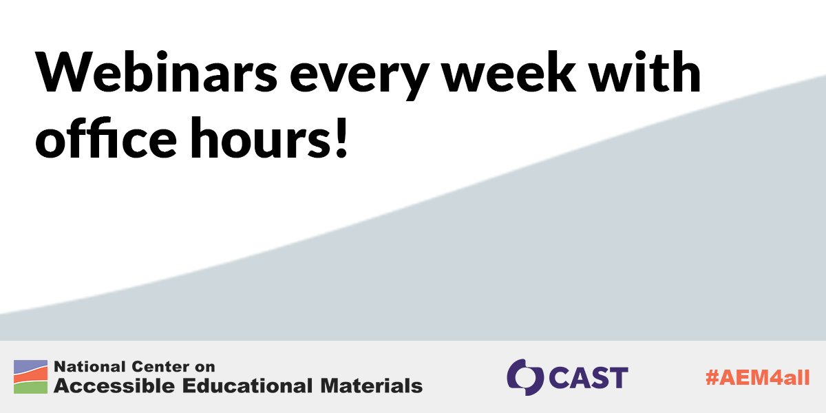 CAST_UDL's tweet image. FYI... The AEM Center at CAST has been hosting a series of informative and enhanced webinars on accessibility and distance education. Check out the archives, register, and browse the associated materials! aem.cast.org/about/events/2… #BeyondTheWorksheet #AEM4all #a11y