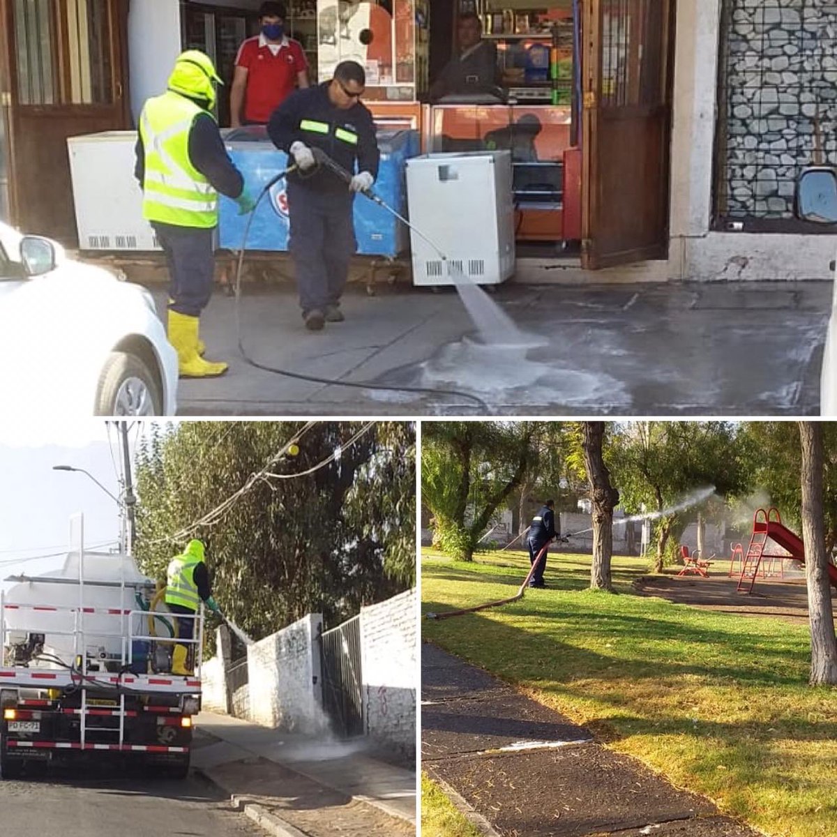 🚛🚿🦠 Nuestro equipo de Sanitización se encuentra trabajando a toda máquina en PEÑALOLÉN ALTO. Estaremos recorriendo todas las vías principales y secundarias de nuestra comuna. #quedateencasa
PEÑALOLÉN te cuida, cuídate tú también.