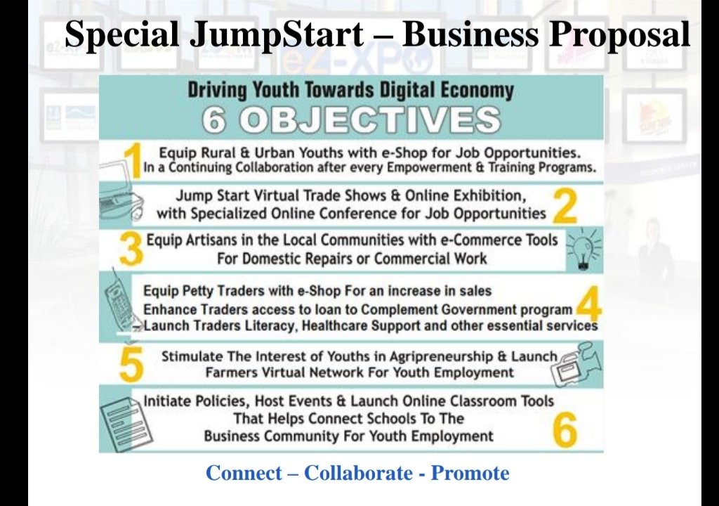 JobJumpstart's tweet photo. @oluwadaser – Virtual Trade Summit
– #OnlineClassroom
– #VirtualExhibition
– Virtual Entrepreneur's Hub with integrated #eShopForAll

This is the time for states to jumpstart a new economy.
Otherwise face recession!

We hereby offer every State a FREE #VirtualExpo in a strategic partnership https://t.co/R6dL3E6rXB