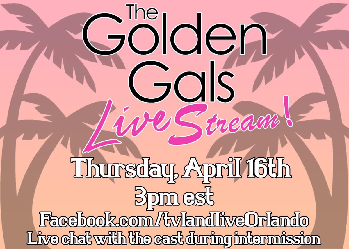 TheGingerMinj's tweet photo. In just a few short hours we’ll be streaming the recording of our very first production of The Golden Gals Live! Tune in and watch free of charge as a thank you for being a friend! Q&amp;A with the cast at intermission. https://t.co/9GkYOK5bug