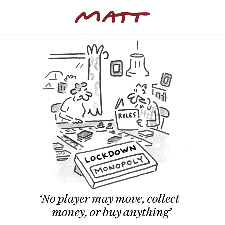 Matt Cartoons on Twitter: "'No player may move, collect money, or buy  anything' My latest cartoon for tomorrow's @Telegraph #Lockdown Subscribe  to my weekly newsletter to receive my unseen cartoons:  https://t.co/JNDhrYJMFH… https://t.co/85qMrbZ7EA"