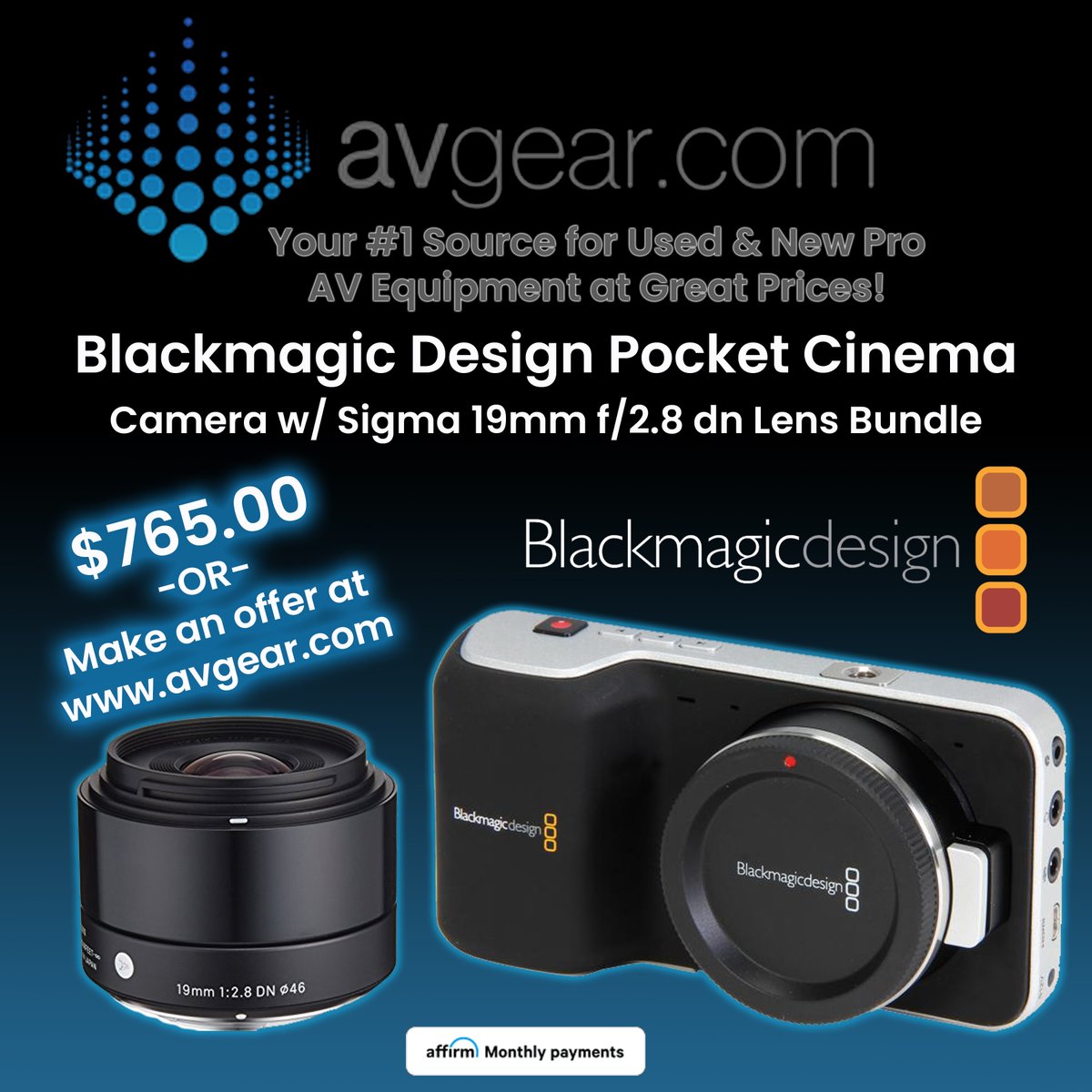 avgearcom's tweet photo. Daily hot deals 🔥 at https://t.co/ENrpuOWMn0! #blackmagicdesign Pocket Cinema camera with @Sigma_Photo 19mm lens! 

#AVGear #ProVideo #Video #Camera #Lenses #photography #cinema #photographer #ProAV #AVcommunity #Avgeeks #avtweeps #audiovisual https://t.co/csExVES96b