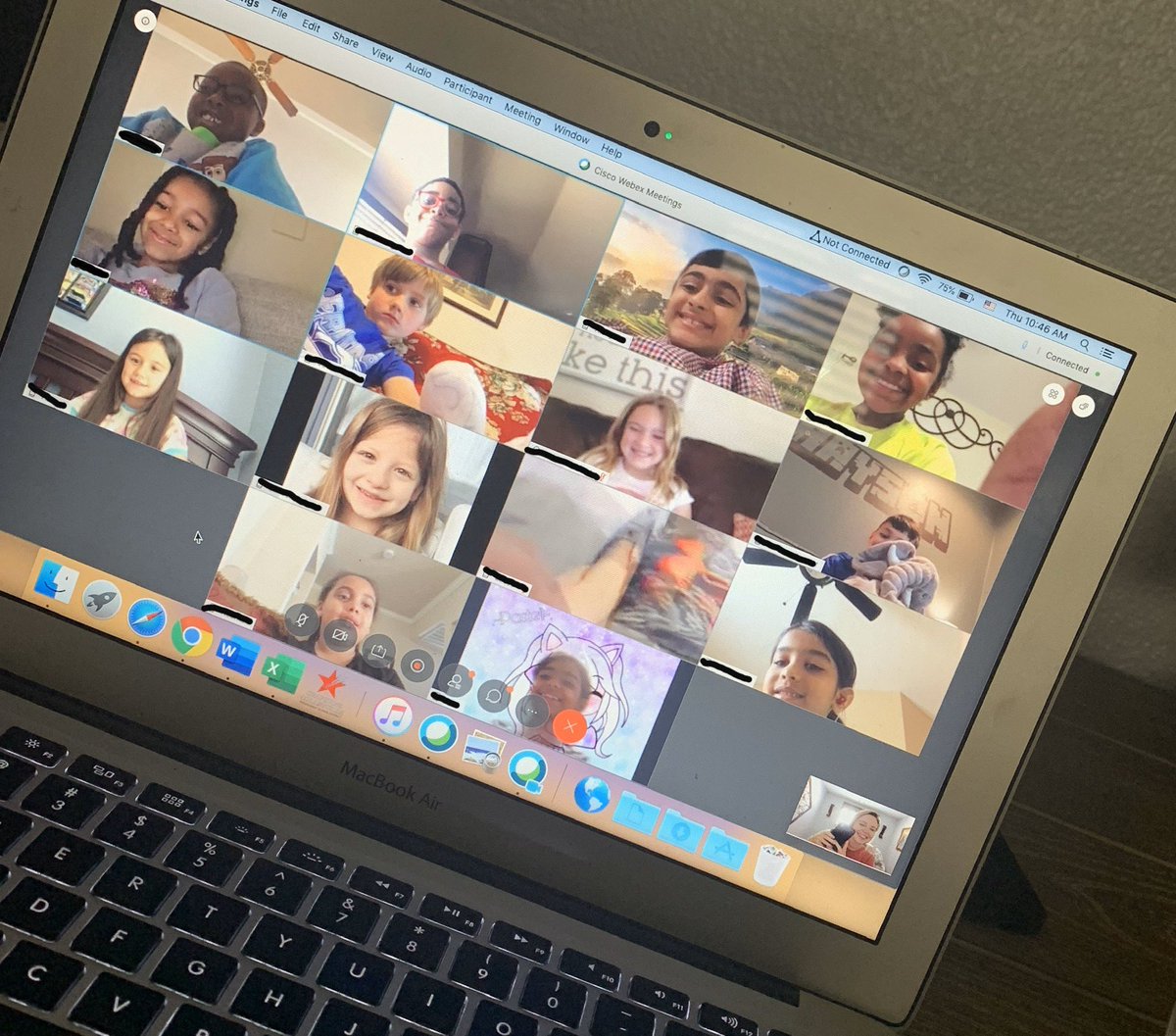 Love our weekly WebEx chats😊💕 Missing my sweet class a little extra today. #teamBCE