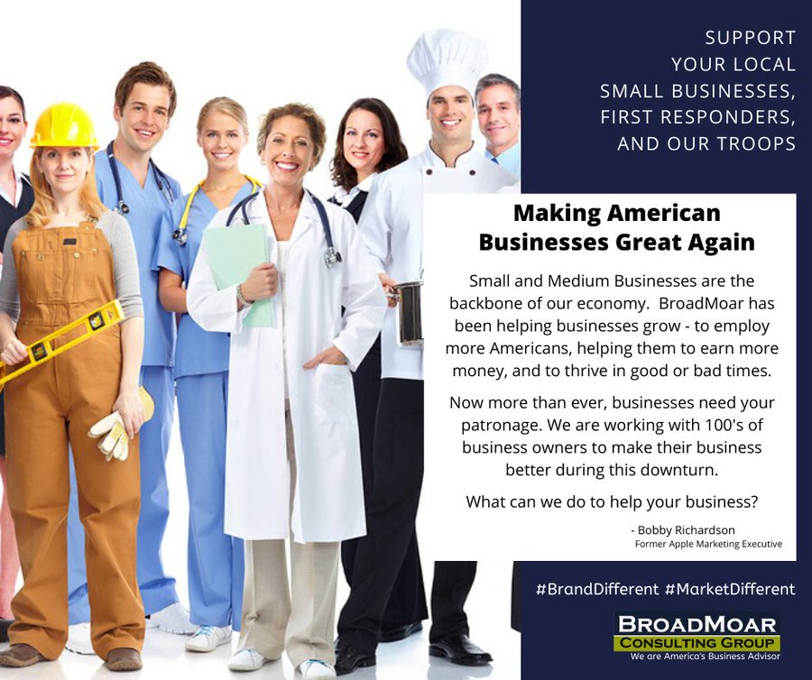 JVMiller4's tweet photo. Let's make small business owners great again. Support them during this downturn. The Country will be open soon! https://t.co/C3C264EyfB
#SmallBusiness #Growth #MarketingStrategy #prospecting #LinkedIn #TwitterSearch #makingmoney #jvtips #sell #Marketing #brand #customers https://t.co/r4lijvjgE6