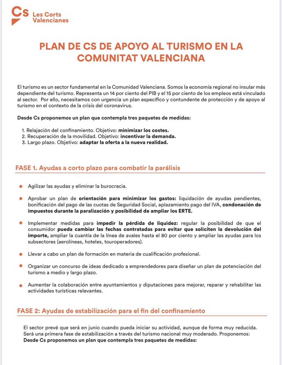 Tonicanto1's tweet photo. Este paquete de medidas incluiría acciones en 3 fases: 
👉A corto plazo, para combatir la parálisis y minimizar daños
👉A medio, para incentivar la demanda turística, sobre todo nacional
👉Y a largo plazo, para adaptar la oferta a la nueva realidad y recuperar turismo extranjero https://t.co/ZRFgrwD3vX