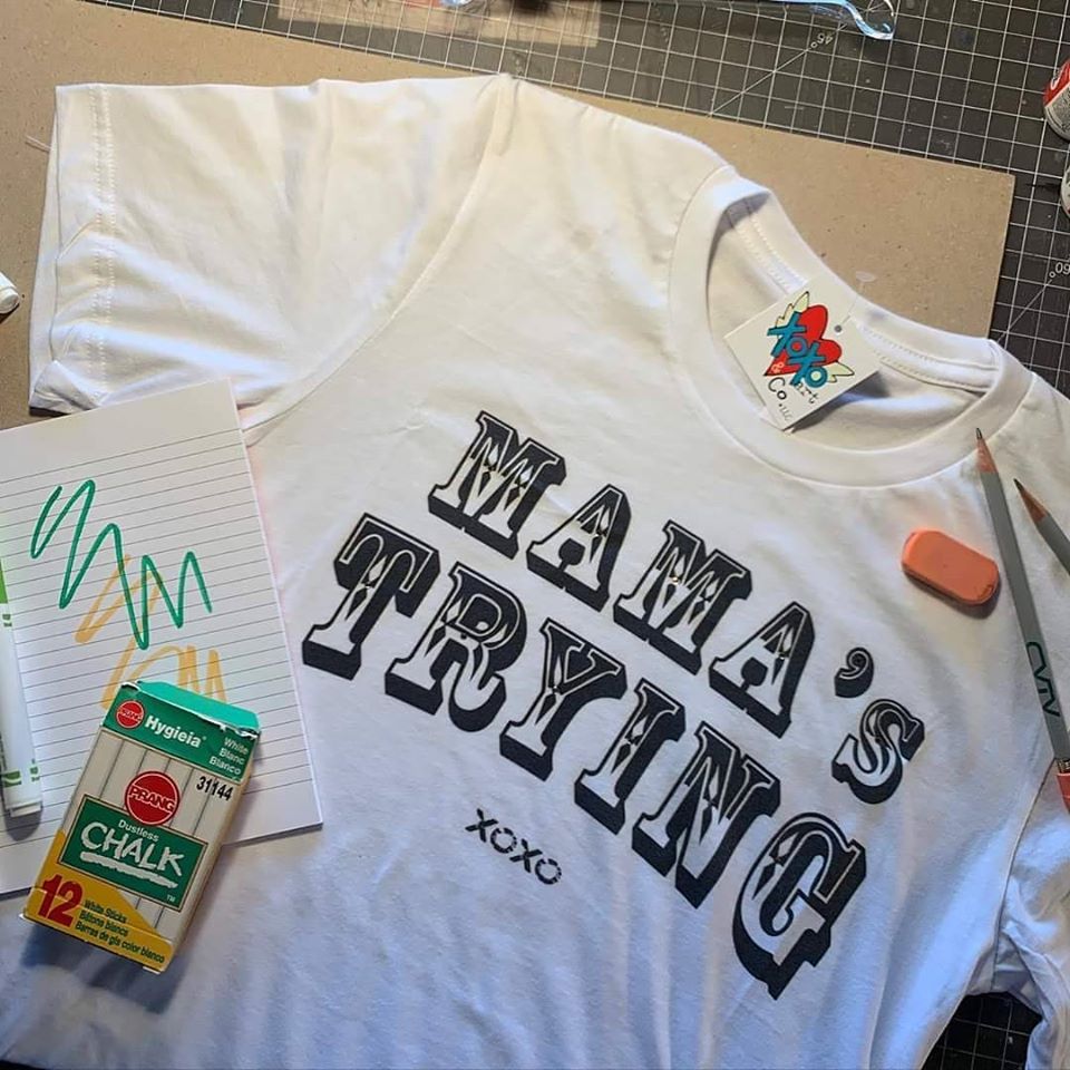 branson_landing's tweet photo. Marble Gypsy:
We got this ladies, but I do believe we all need this shirt!!
Mama’s Trying by XOXO Art &amp; Co. – White Bella Tshirt
Usually $39.95 Currently $27.97
https://t.co/C8RTm5AvNx
 #xoxoart #marblegypsy #mamastrying #homeschooling #kidsarehome https://t.co/DI64L3TBhl