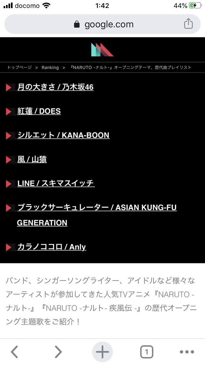 たらキチ 前も呟いてましたけど Narutoのop曲ええ曲多いですなぁ W 結構知らなかった曲も多かったけど 今はダイスケのとこ Tacicaええわぁ ハイキュー曲も銀魂曲も良かったし Fwf