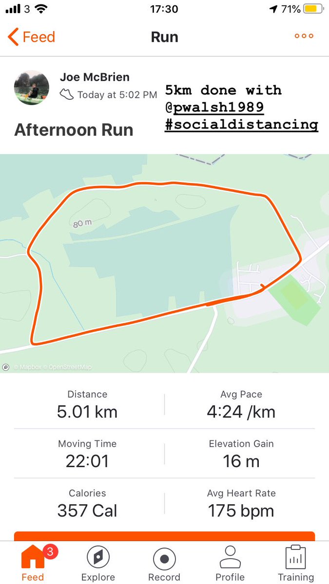 JoeyMcBrien's tweet photo. @CharlestownGAA @colmhork01 @jackreilly96 @ryanoconnor_ie @DiegoDeignan Thanks @CharlestownGAA 5k done with @pwalsh1989. I’d like to nominate @shanemoran1 @REAL_cheesyphil @corley_corley @McBrienLouise &amp; @Phoebe_McBrien https://t.co/3tFo0rFAli