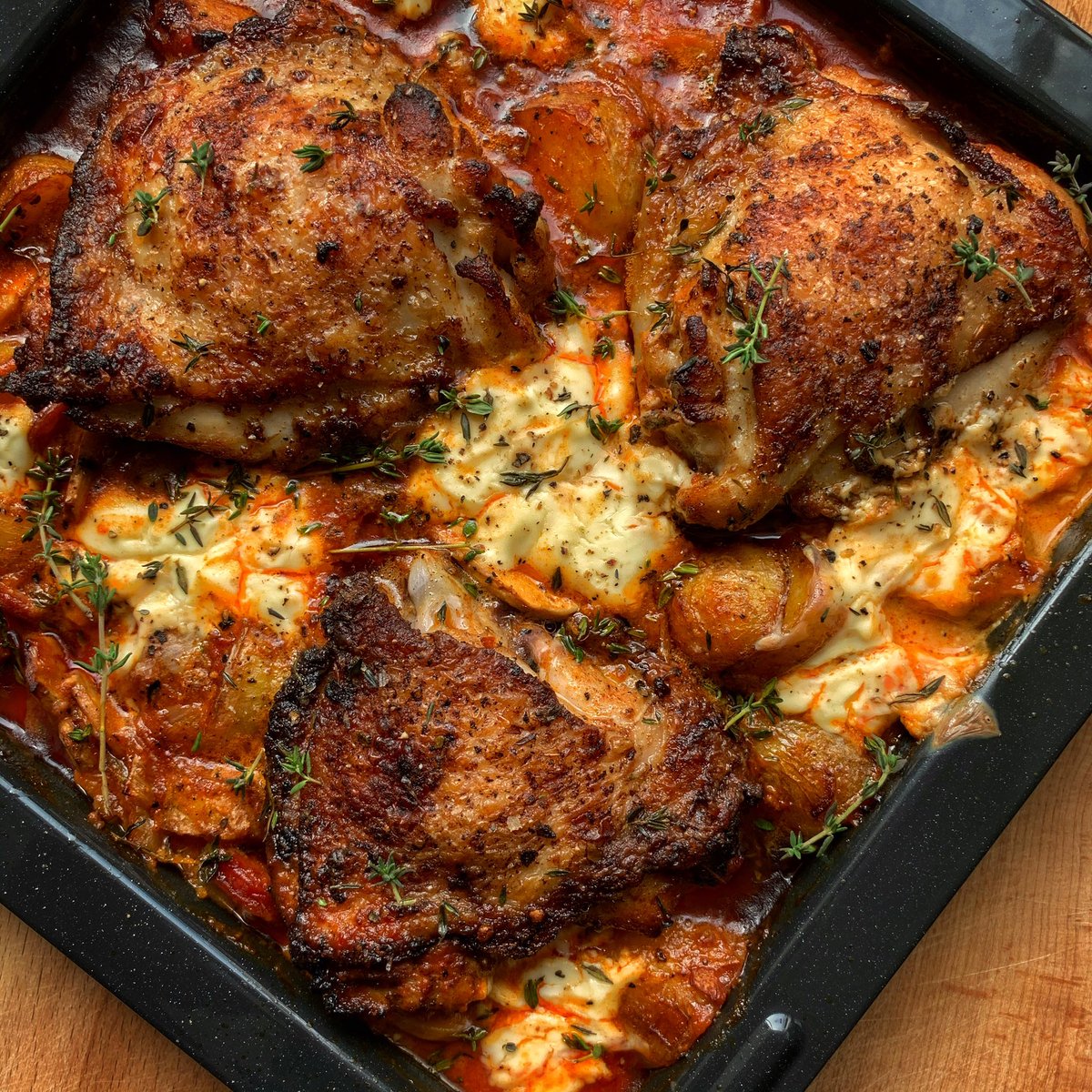 Slapped this out today.
Baked chicken with Nduja.
Instagram.com/marcus_cooks_ 

Drop me a RT show some love