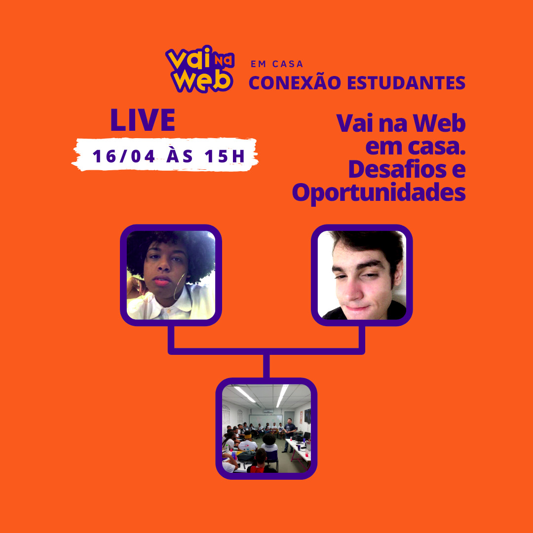 Hoje é dia de live no Instagram. Vamos juntes? Bate-papo acontecerá às 15h com dois de nossos estudantes, Bárbara e Matheus. #VainaWebEmCasa

Bárbara é estudante de relações internacionais pela <a href="/ufrj/">UFRJ</a>  e Matheus estuda desenvolvimento web e web designer pela <a href="/UNICARIOCA/">UniCarioca</a>.