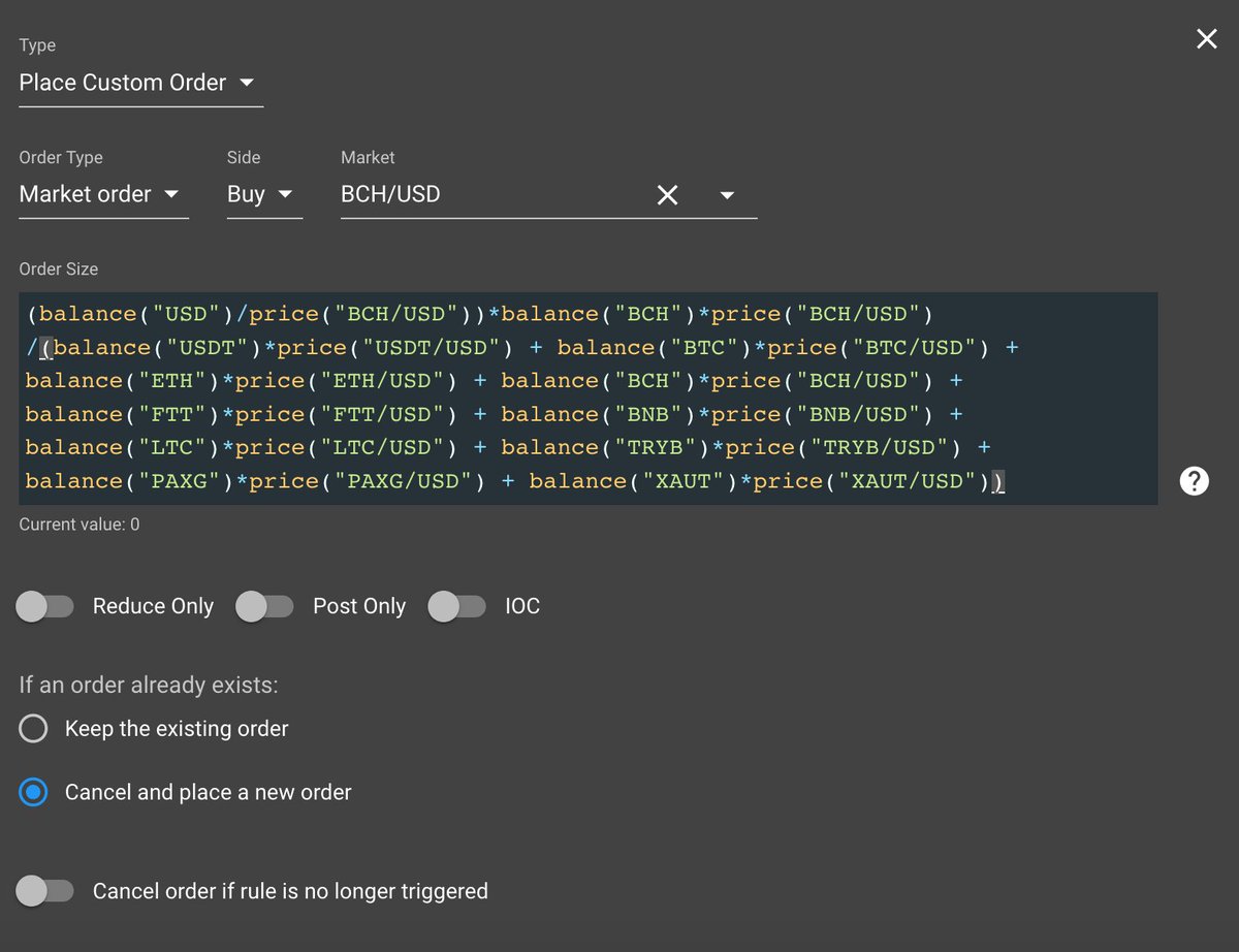 Create 9 more such actions for all different kinds of collateral (ETH, USDT, FTT, BCH, LTC, BNB, PAXG, TRYB and XAUT) available on FTX presently.See how the ETH, BCH images attached are similar to BTC action.
