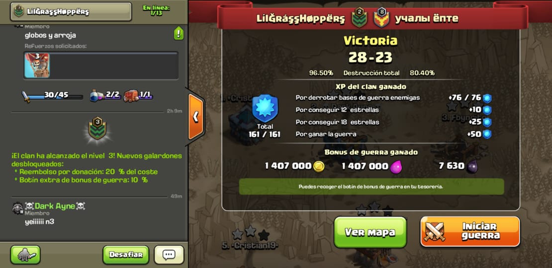 ⚔️Nivel 3 LilGrassHøppërs⚔️ 😎
 @Cristian19TL @fabich03