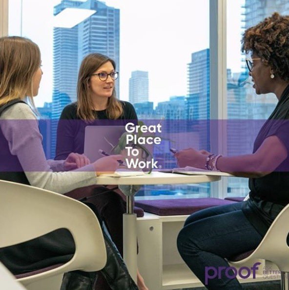 We are thrilled to be the highest ranking public relations/communications company on the 2020 <a href="/GPTW_Canada/">Great Place to Work Canada</a> Best Workplaces list. Building and maintaining workplace trust has been a top priority, says founder <a href="/BruceM1/">Bruce MacLellan, APR, FCPRS</a>: getproof.com/news/proof-inc…