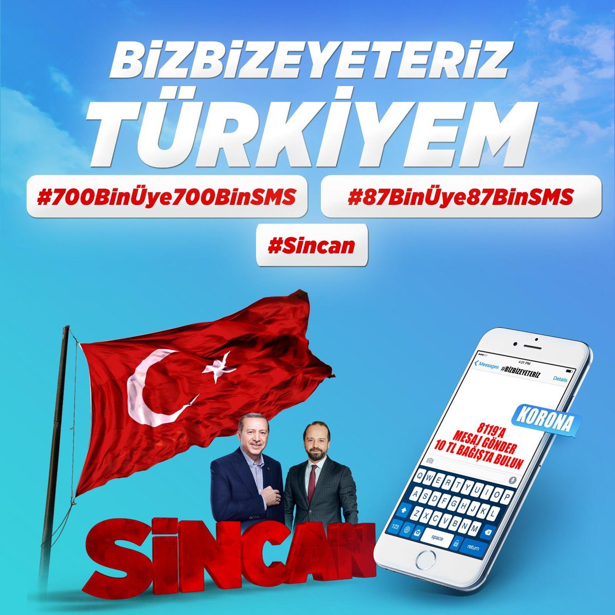 SincanAkParti's tweet photo. Herzaman milletin yanında her zaman milletle omuz omuza

#700BinÜye700BinSMS
#87BinÜye87BinSMS
#Sincan https://t.co/FNd5dguVY7