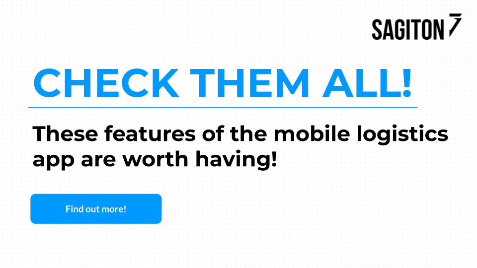 SagitonDev's tweet photo. These features of the mobile logistics app are worth having! 🚛 --> https://t.co/oozzE3Dmmo

#Sagiton #softwarehouse #development #MarTech #Cybersecurity #RAD #Lean #App #Mobile #Web #MVP #UX #UI #CX #Business https://t.co/93da7vm6Z9