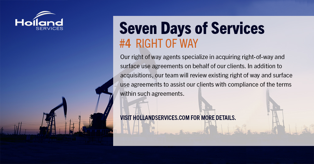 Check out our list of land services at hollandservices.com 
#HollandServices #oilandgas #upstream