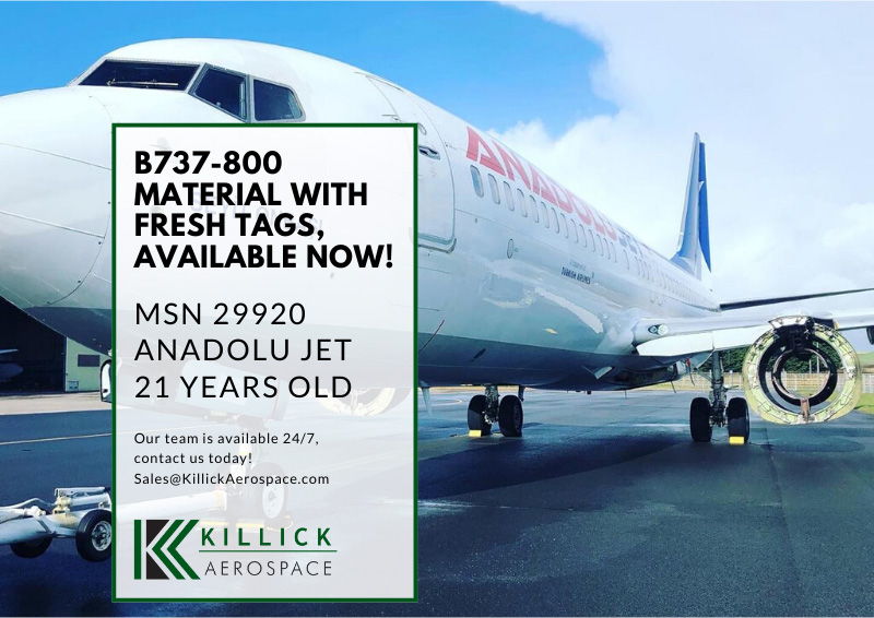 KillickAero's tweet photo. Killick Aerospace has 737NG material, with fresh tags, available!
Our #teardown is making great progress and is being carried out in accordance with social distancing guidelines.
#KillickAerospace #partssupply #disassembly #Boeing #737 #aviation #aerospace #globalsupport https://t.co/tMJSO7XMAD