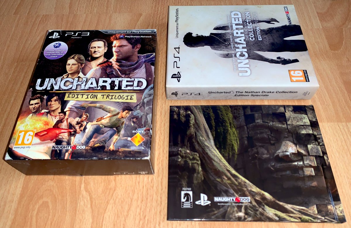 Uncharted: The Nathan Drake Collection (PS4, 2015) Ma collection (TROP complète) dédiée à ce remaster, que je dévoile à l’occasion de ses 3 semaines de gratuité en téléchargement (profitez-en !).J’avais déjà montré le press kit, voilà le reste (et la trilogie PS3 en bonus).