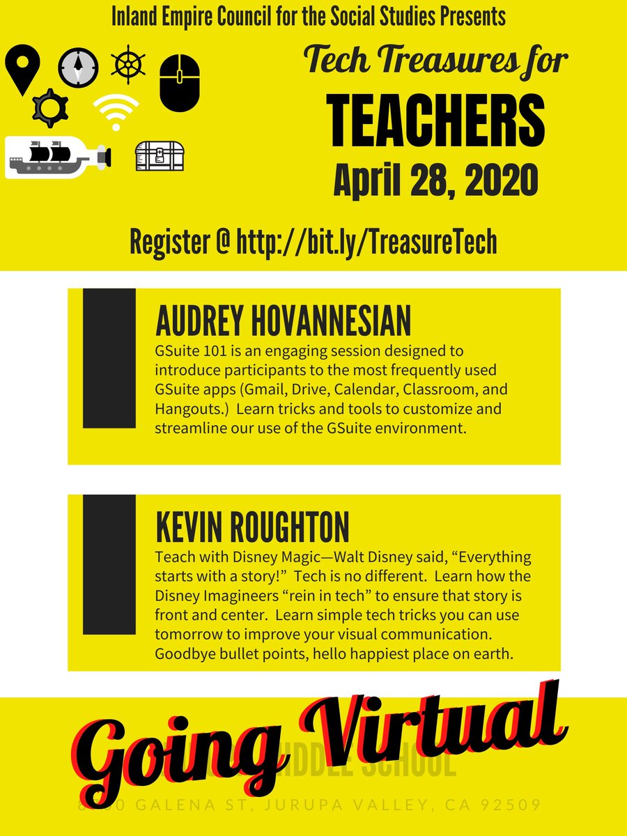 lcccarrillo's tweet image. We are #goingvirtual for our Tech Treasures for Teachers event on April 28th, 2020!! 

Registration: bit.ly/TreasureTech 

We will be hosting via Zoom!
