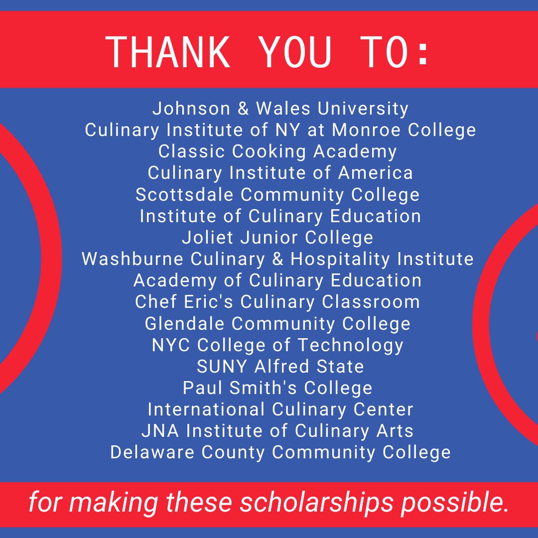 ccapculinary's tweet photo. A big thank you to the schools and sponsors who have contributed to our student scholarships! This eases the financial burden of today’s rising adults and supports their journey towards a bright future. #CCAPisCooking #CCAPStudents #FriendsofCCAP https://t.co/RpjYreuJ6E