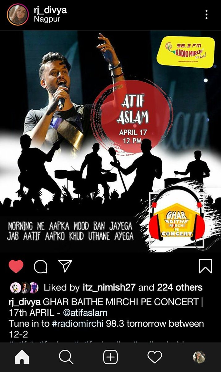 Rafaazzzzzz's tweet photo. #Atifaslam mirchi concert
Tomorrow at 12 pm ?
@RadioMirchi #RJDivya #Aadeez https://t.co/mDevaJZvoR