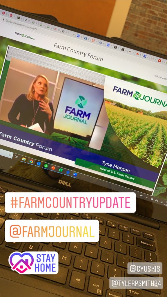Talking #agriculture &amp; #COVID19 with <a href="/FarmJournal/">Farm Journal</a> <a href="/Tyne_Ag/">Tyne Morgan</a> #farmcountryforum #StayHomeKC #StayHome #staysafe #staystrong #COVID