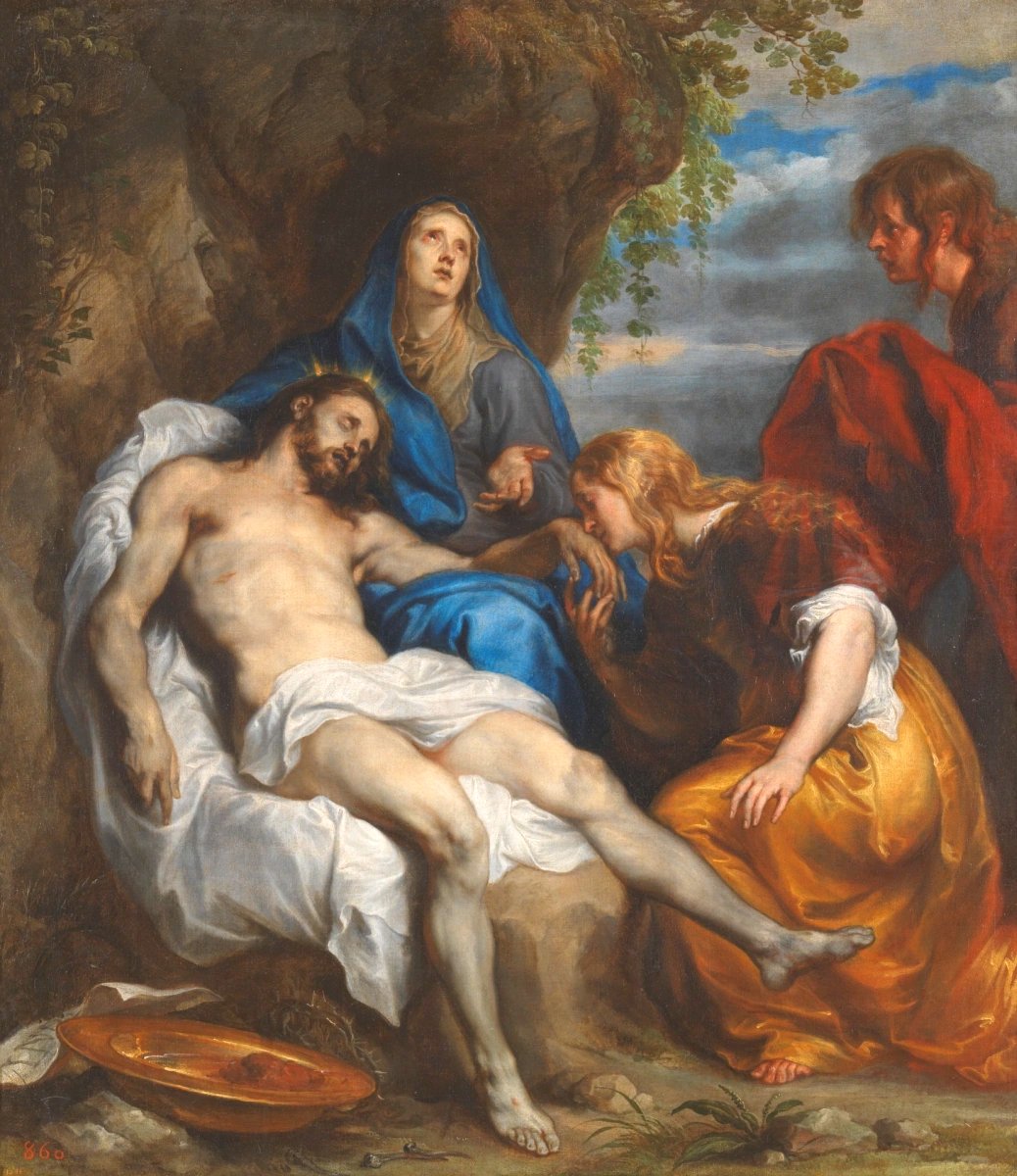 Virgem Maria com Jesus Cristo morto