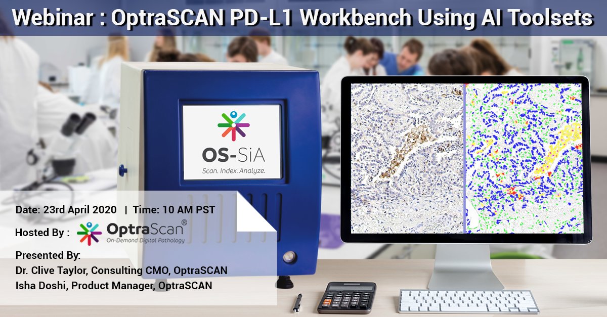 OptraSCAN's tweet image. Our #PDL1 Companion Research Toolset is developed to assist #pathologists with an aided scoring tool to enhance their efficiency, accuracy &amp;amp; reproducibility of pathologic analysis. Join us in this webinar to know more about the solution; bit.ly/3csx2lR #digitalpathology