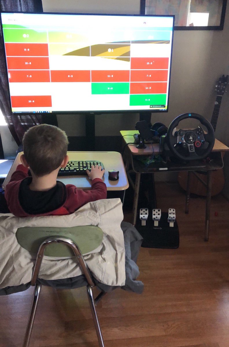 MissShinkle's tweet photo. Curtis has his Freckle Fact Practice pulled up on his gaming system! So fun! #warriorup https://t.co/BCIIuZYbij