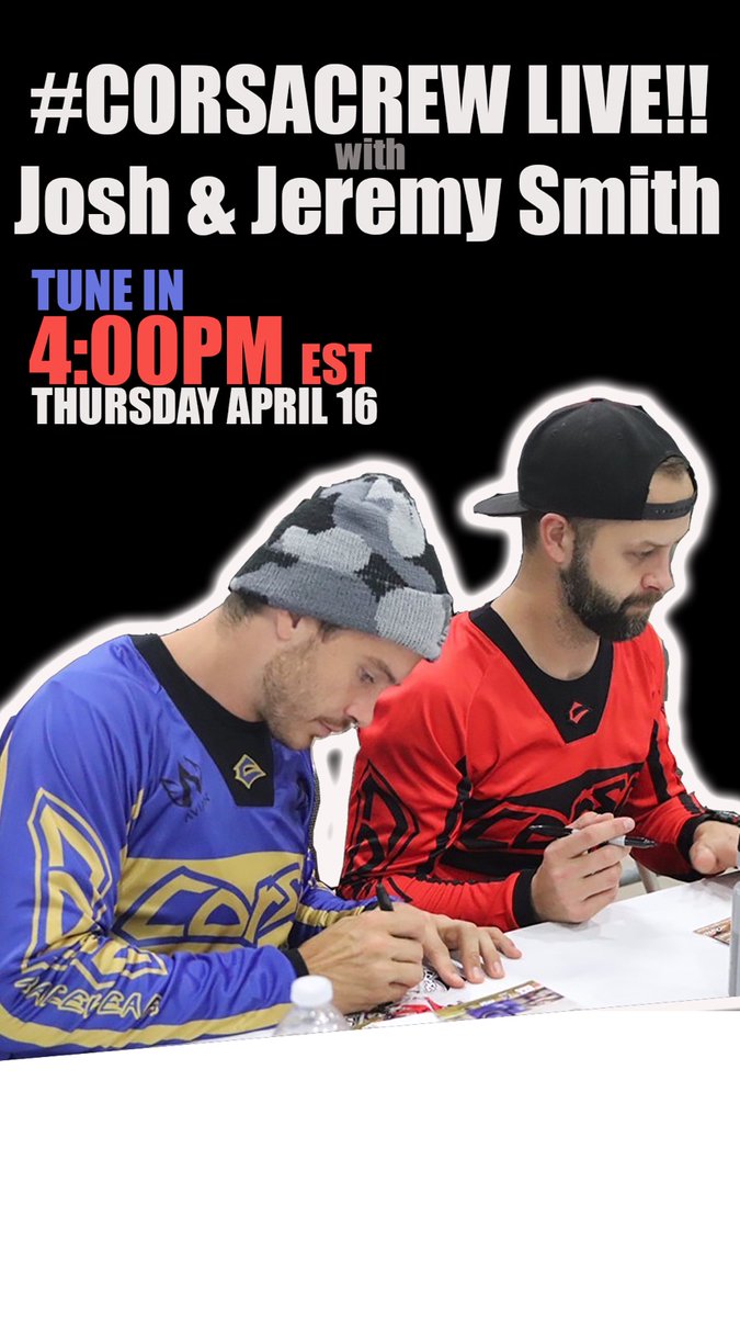 CorsaRacewear's tweet photo. Check it out - Corsa Crew live on Instagram at 4pm... https://t.co/Rl0e8xNYB1
