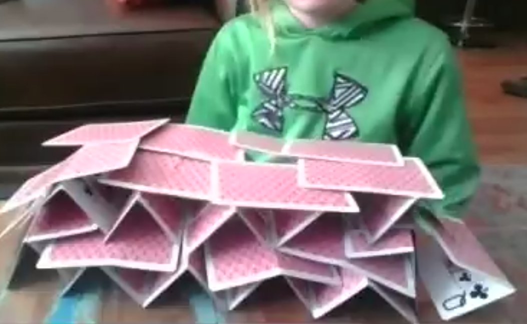 PearsontownAA's tweet photo. #TeamTurnko's #60MinutesofSTEMfun was a success this morning!  Students were challenged to build the tallest structure they could using only a deck of cards!  Stay tuned for more events in the #60MinuteSeries!  #PtownPride #PandaPerseverance #PtownFAMILY #PandaNation https://t.co/BZMhKGIy56