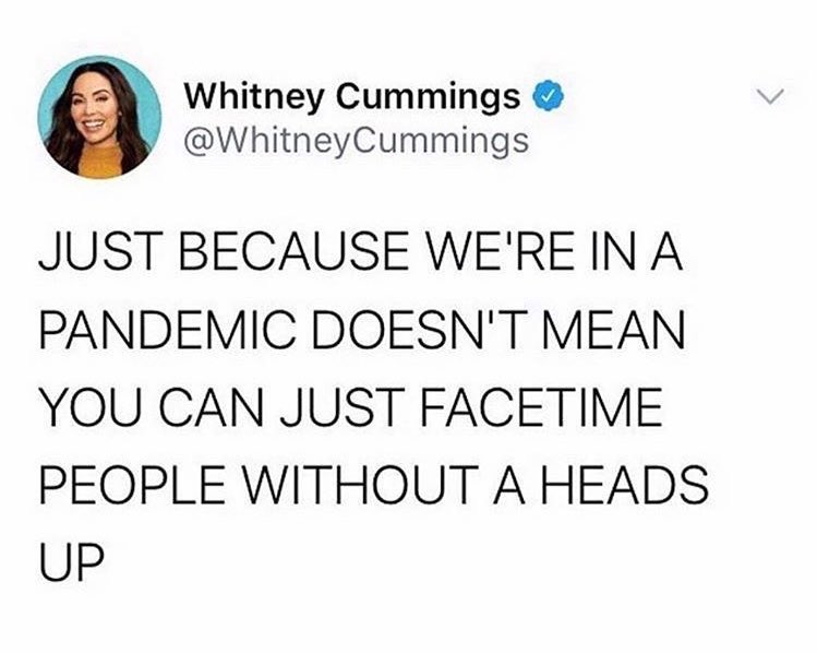 sarak_says's tweet photo. Just gonna add that this also goes for snapchat video calls. If @WhitneyCummings needs a heads up, then those of us who are trolls in comparison on our best days definitely need one.👏🏻 #PSA https://t.co/HOVCbLMQW0