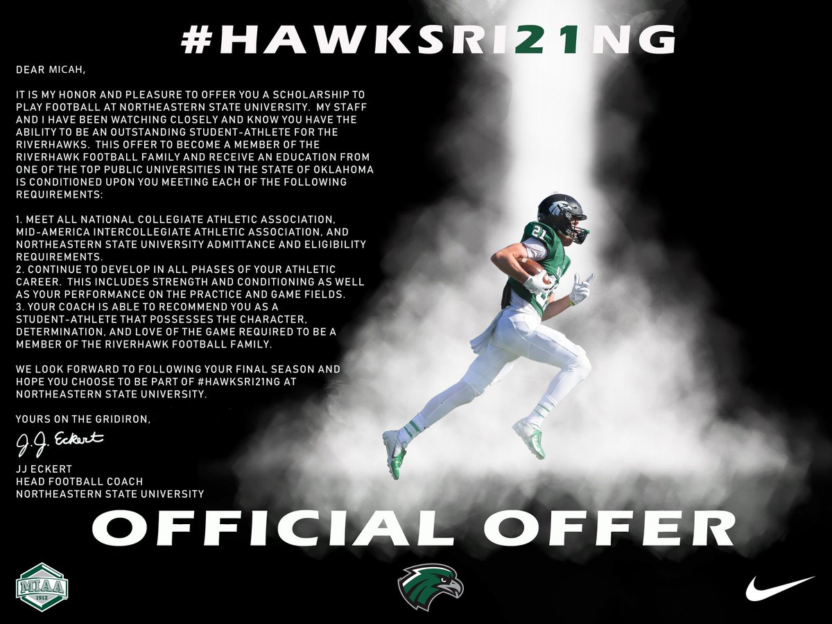 I am very excited to say that I have received an official offer from          Northeastern State University!