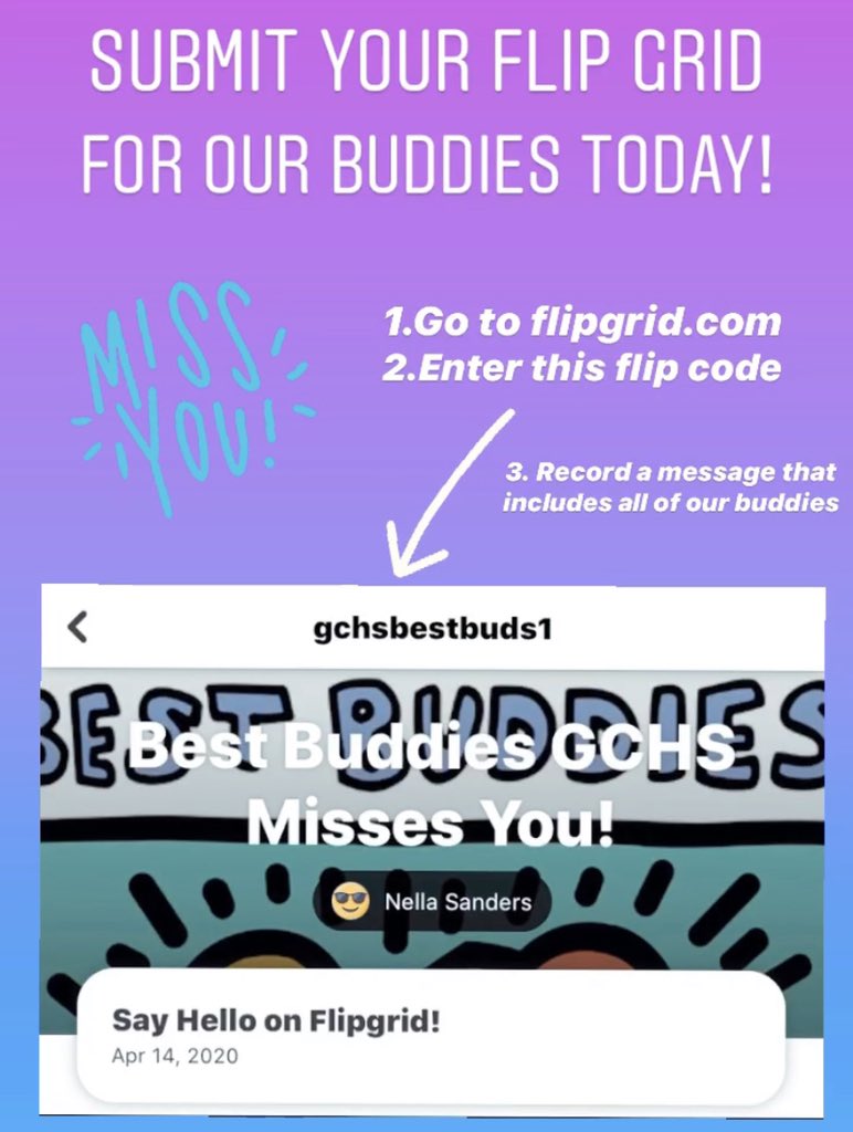 Say hi to our buddies with Flip Grid! Videos due tomorrow 👋
