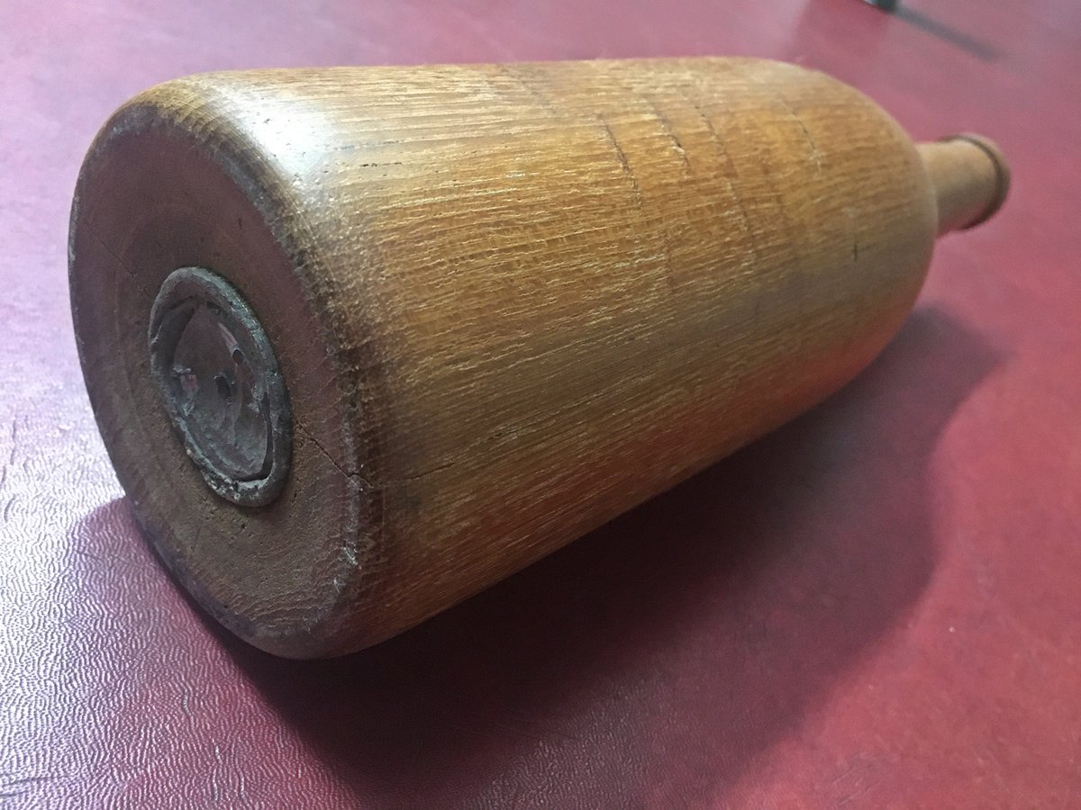 BallastTrust's tweet photo. We've a few #Unusualitems at the Ballast from Bill's bus collection to this weighted wooden bottle from Scott Lithgows. We believe it would have been used during test runs prior to the launch of a ship. #Archive30 https://t.co/LZnyGniZfA