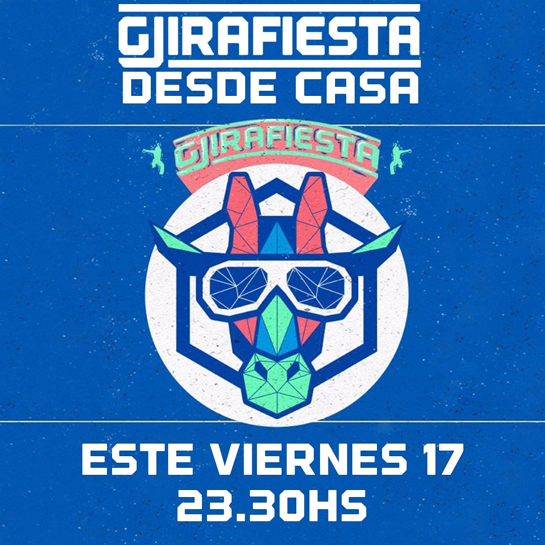 🦒GJIRAFIESTA DESDE CASA X INSTAGRAM🏚️
Corre los muebles, armate un fernet y subí el volumen porque éste Viernes 17 a las 23.30 nuestro Dj Guido Procu nos va a hacer bailar a full. En ésta cuarentena hay edición #GjfDesdeCasa 🕺🏼🎊💃🏻