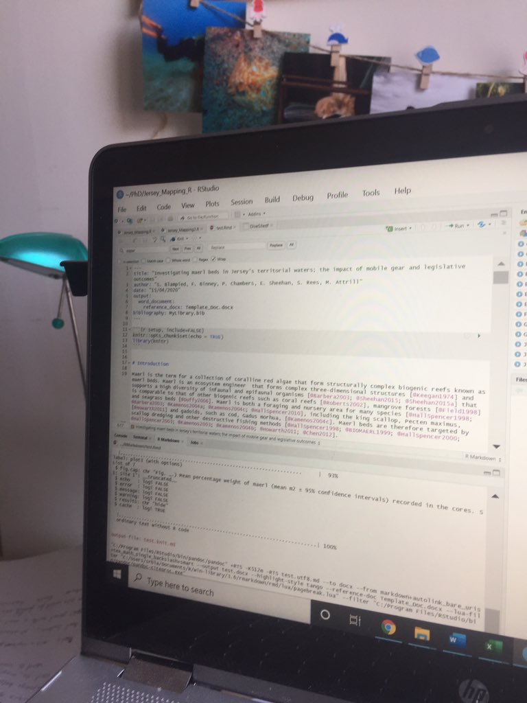 sammyblampied's tweet photo. This time yesterday I had never used RMarkdown, today I have a template document a newly converted bibtex library and a paper draft complete with r code chunks! 🤓 Thanks @BedeFfinian for being a patient teacher, I’ve been converted #postgrad #teachingsession #rmarkdown #rstudio https://t.co/nmMRtsig4M