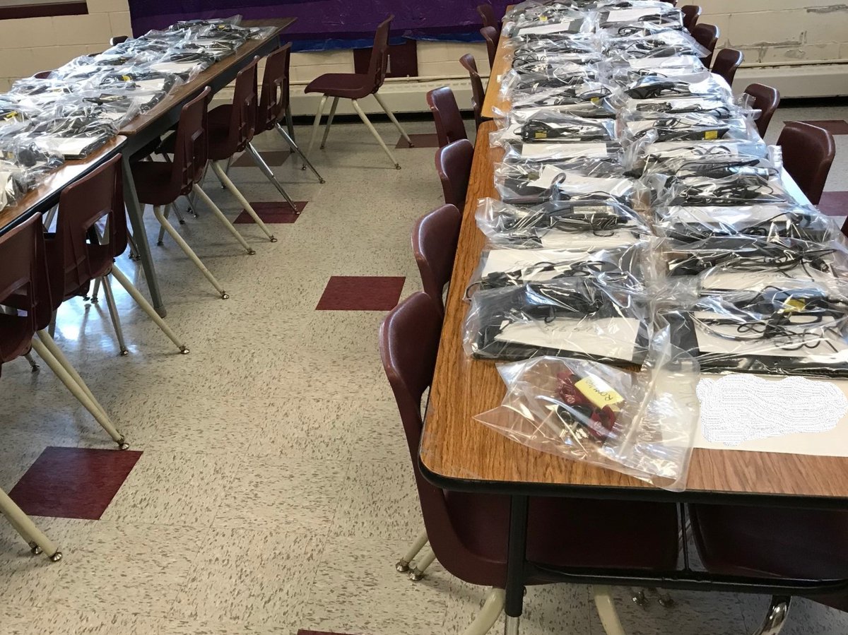 Distribution of 2,200 devices to students has begun! Many thanks to the staff who have worked to get devices ready &amp; parents/students for their patience during this time. For Student IT Support and IT Resources while at home, please go to: lkdsb.net/Board/Communit… #humansofLKDSB