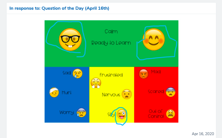 Using a mood meter for daily check-ins on @Seesaw has been a great way to connect with my kiddos each day. #personalizeSalazar #personalizedallasisd #distancelearning @SalazarEagles