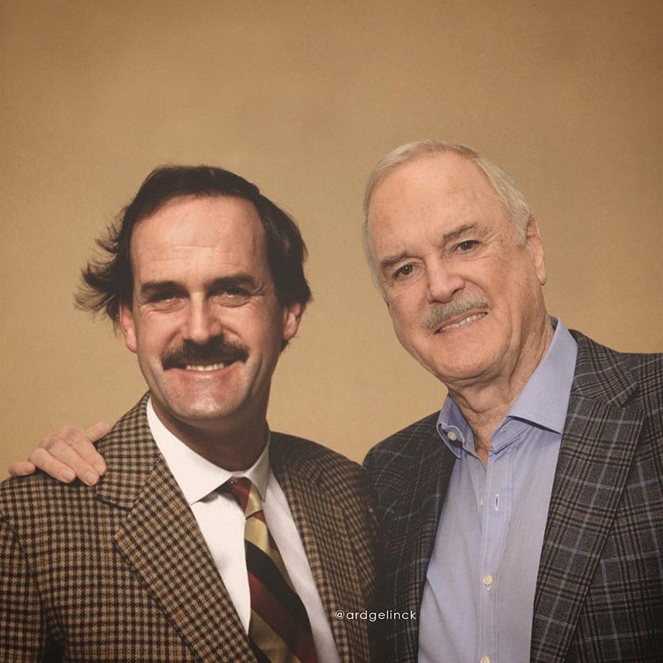 JohnCleese's tweet photo. #tbt Spending some time with Basil himself. Thank you for this @ArdGelinck #johncleese #fawltytowers https://t.co/CozEkEThe6